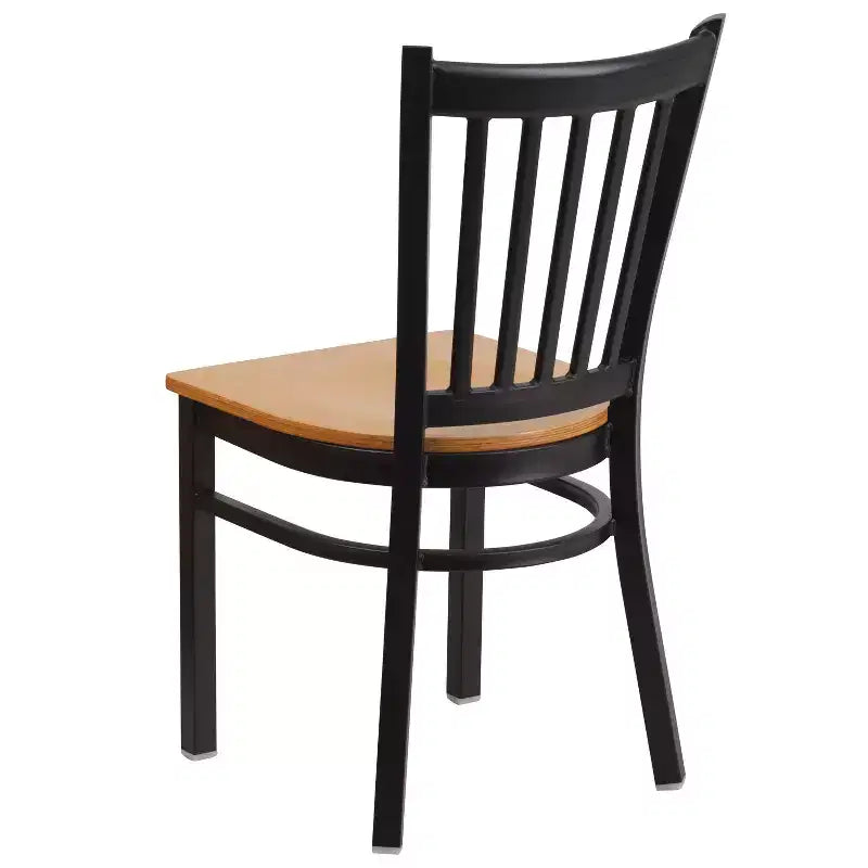 Flash Furniture Black Vertical Back Metal Restaurant Chair