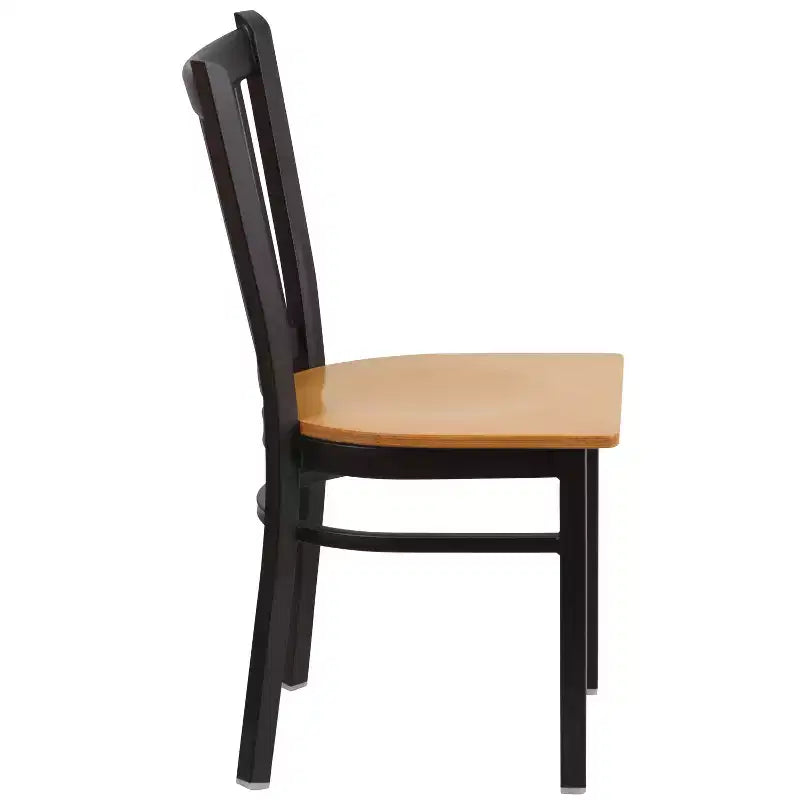 Flash Furniture Black Vertical Back Metal Restaurant Chair