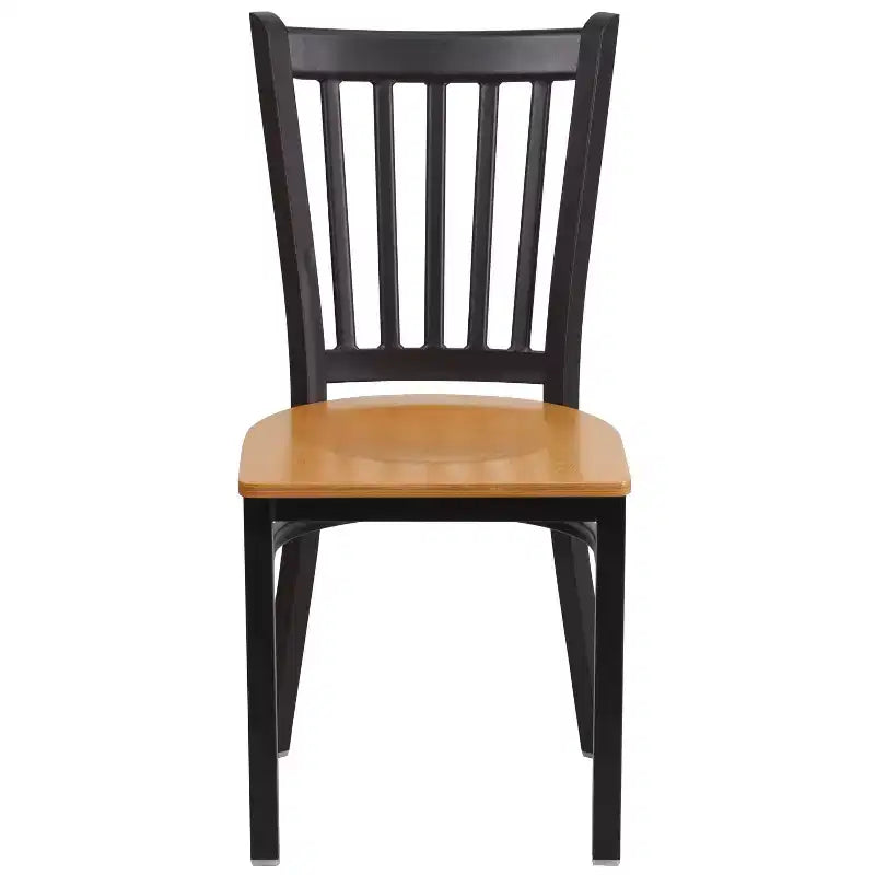 Flash Furniture Black Vertical Back Metal Restaurant Chair