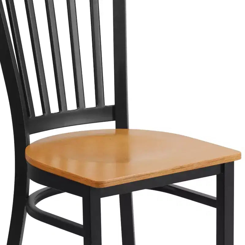 Flash Furniture Black Vertical Back Metal Restaurant Chair