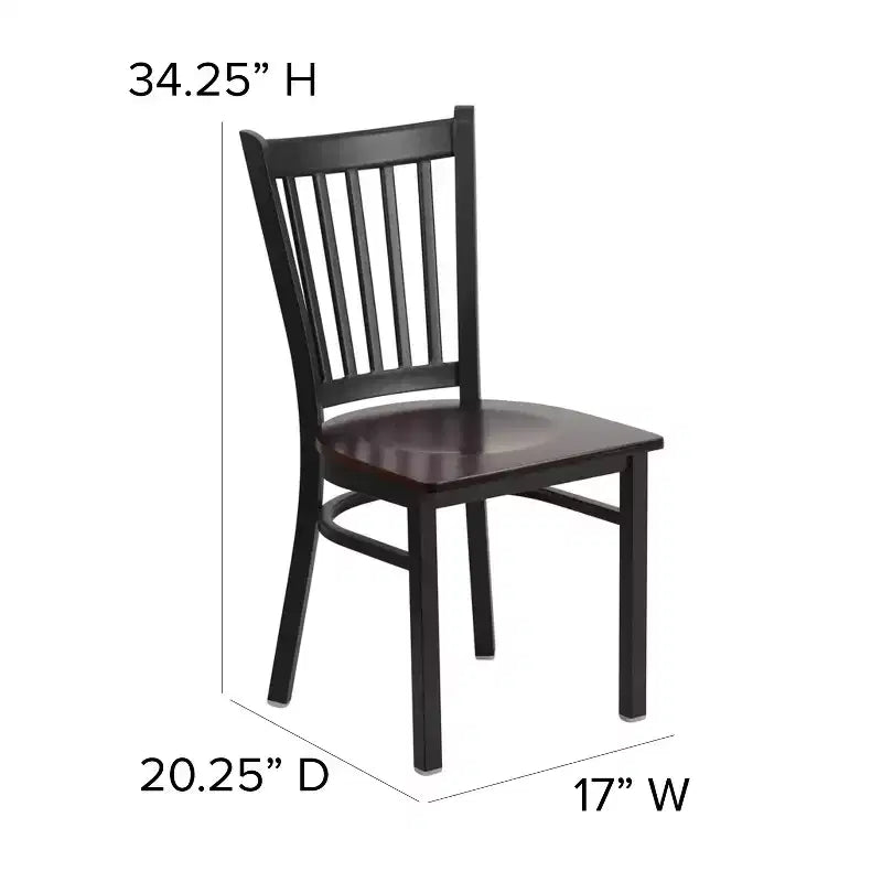 Flash Furniture Black Vertical Back Metal Restaurant Chair