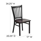 Flash Furniture Black Vertical Back Metal Restaurant Chair