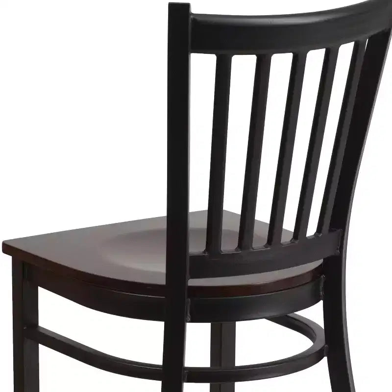 Flash Furniture Black Vertical Back Metal Restaurant Chair
