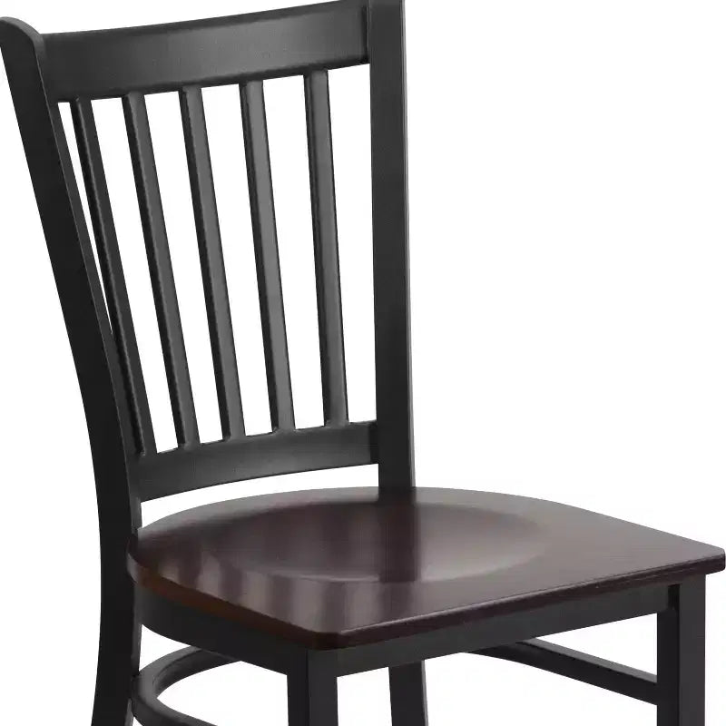 Flash Furniture Black Vertical Back Metal Restaurant Chair