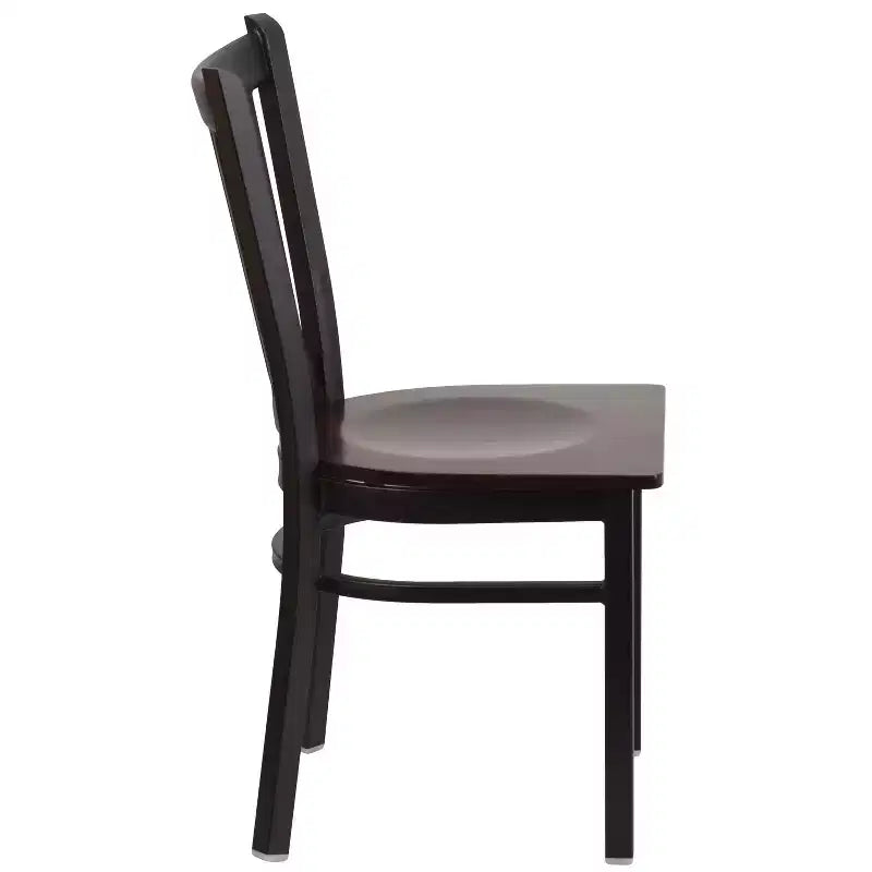 Flash Furniture Black Vertical Back Metal Restaurant Chair
