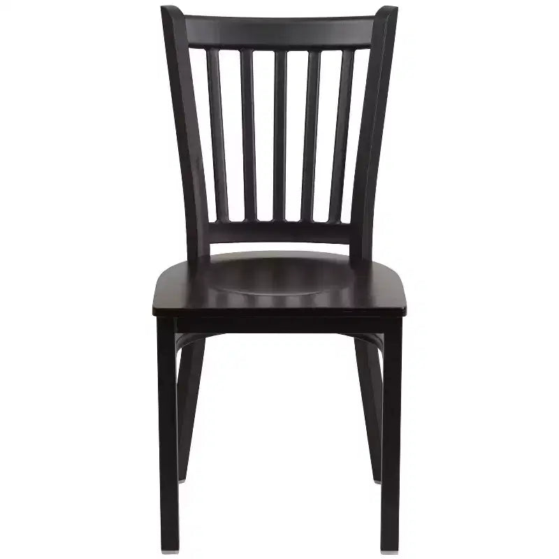 Flash Furniture Black Vertical Back Metal Restaurant Chair