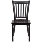 Flash Furniture Black Vertical Back Metal Restaurant Chair
