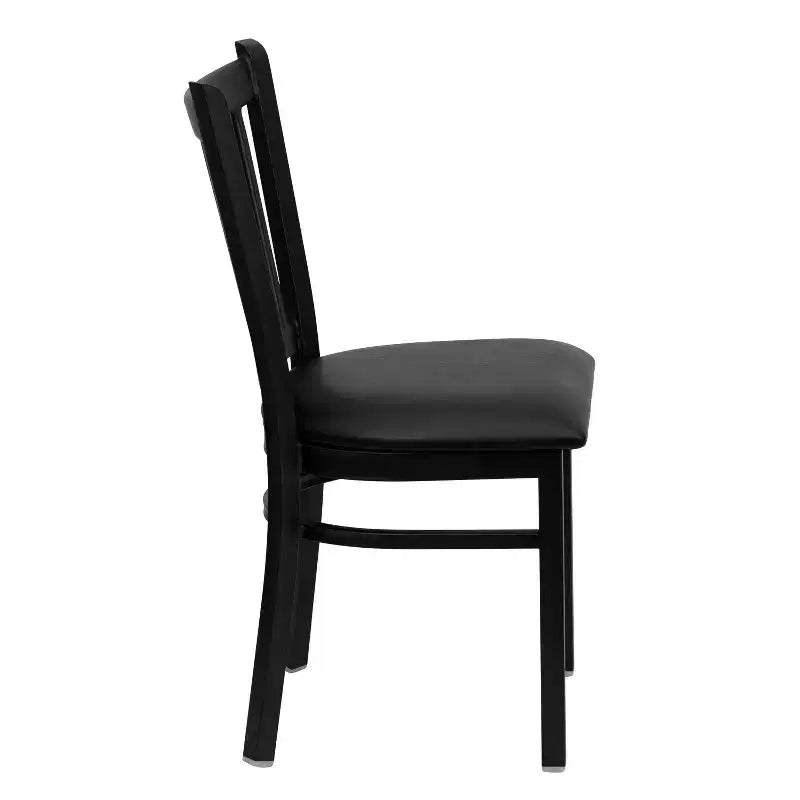 Flash Furniture Black Vertical Back Metal Restaurant Chair