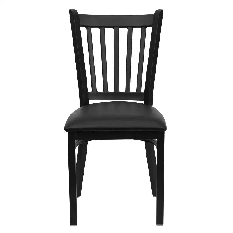 Flash Furniture Black Vertical Back Metal Restaurant Chair