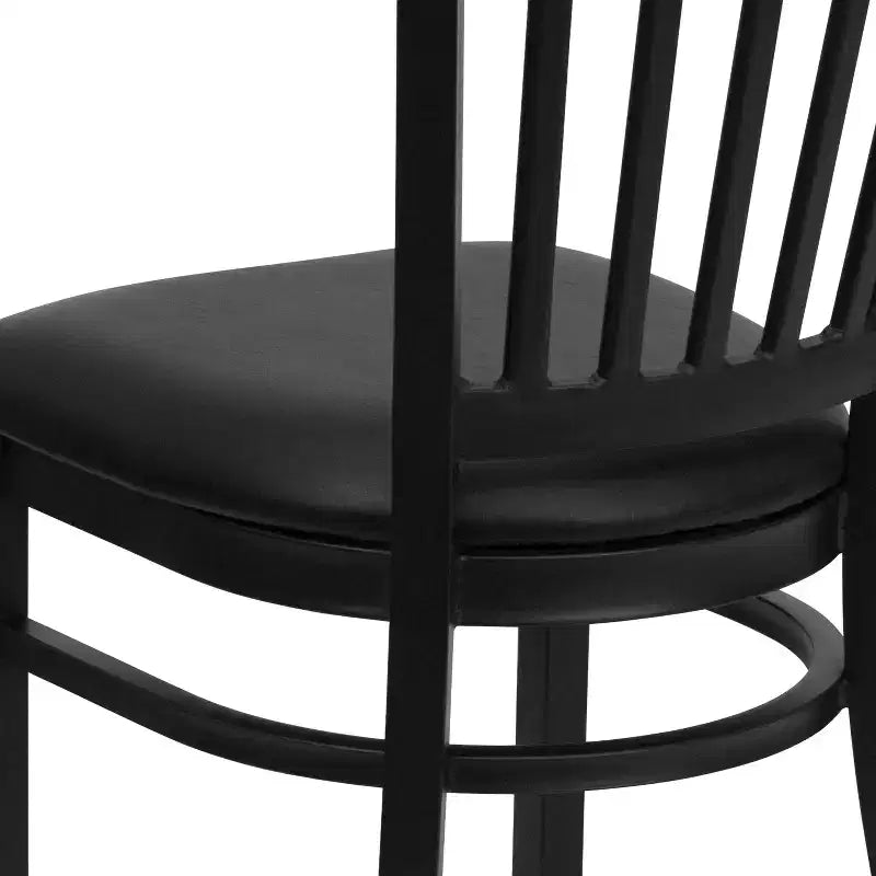 Flash Furniture Black Vertical Back Metal Restaurant Chair
