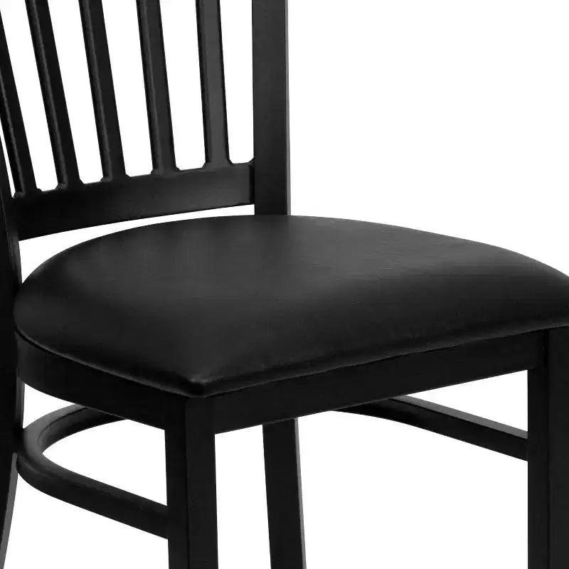 Flash Furniture Black Vertical Back Metal Restaurant Chair
