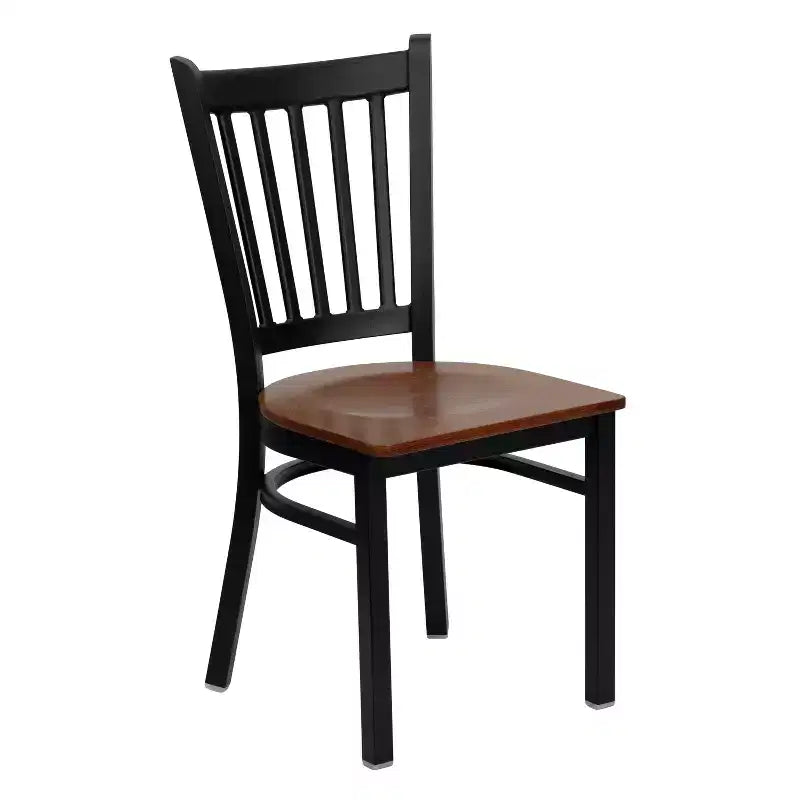 Flash Furniture Black Vertical Back Metal Restaurant Chair