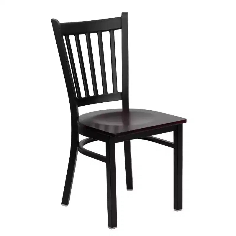 Flash Furniture Black Vertical Back Metal Restaurant Chair
