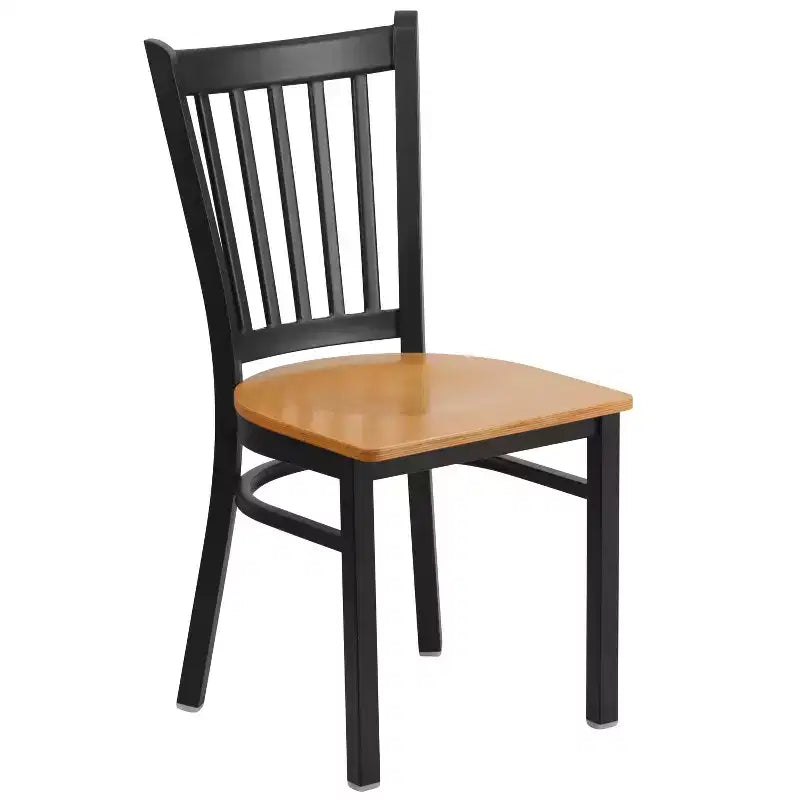 Flash Furniture Black Vertical Back Metal Restaurant Chair