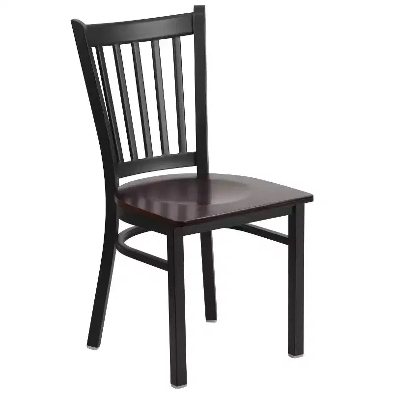 Flash Furniture Black Vertical Back Metal Restaurant Chair