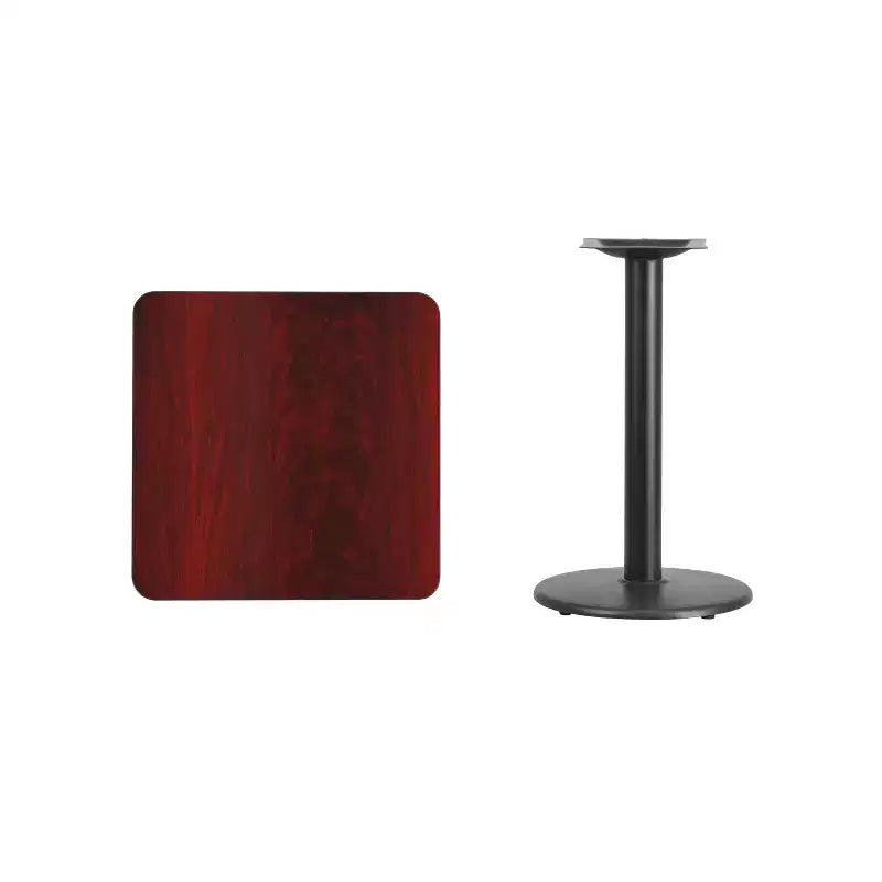 Flash Furniture Piano Tavolo Quadrato Laminato 24'' con Base Rotonda Altezza Tavolo 18''