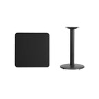Flash Furniture Piano Tavolo Quadrato Laminato 24'' con Base Rotonda Altezza Tavolo 18''