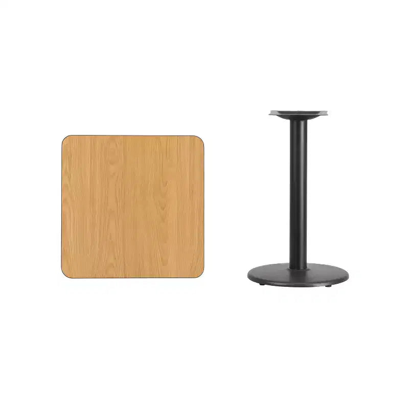Flash Furniture Piano Tavolo Quadrato Laminato 24'' con Base Rotonda Altezza Tavolo 18''