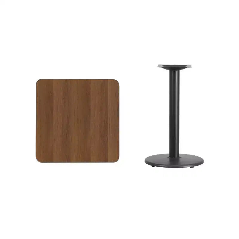 Flash Furniture Piano Tavolo Quadrato Laminato 24'' con Base Rotonda Altezza Tavolo 18''