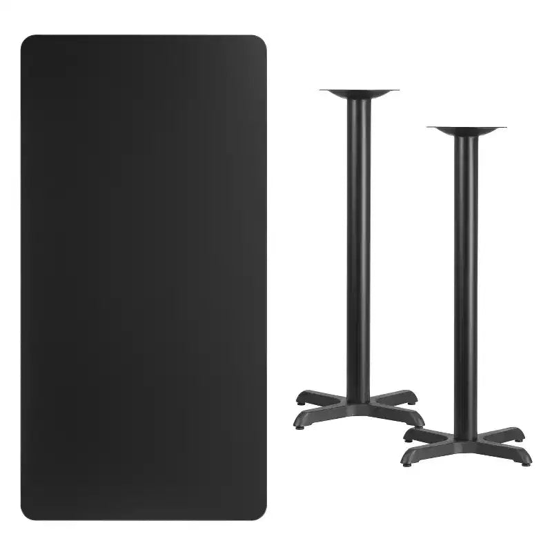 Flash Furniture 30'' x 60'' Rectangular Laminate Table Top with 22'' x 22'' Bar Height Table Bases