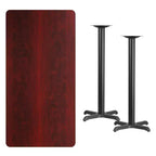 Flash Furniture 30'' x 60'' Rectangular Laminate Table Top with 22'' x 22'' Bar Height Table Bases