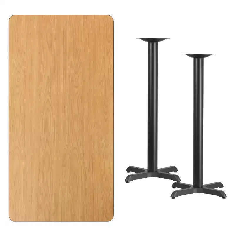 Flash Furniture 30'' x 60'' Rectangular Laminate Table Top with 22'' x 22'' Bar Height Table Bases