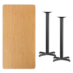 Flash Furniture 30'' x 60'' Rectangular Laminate Table Top with 22'' x 22'' Bar Height Table Bases
