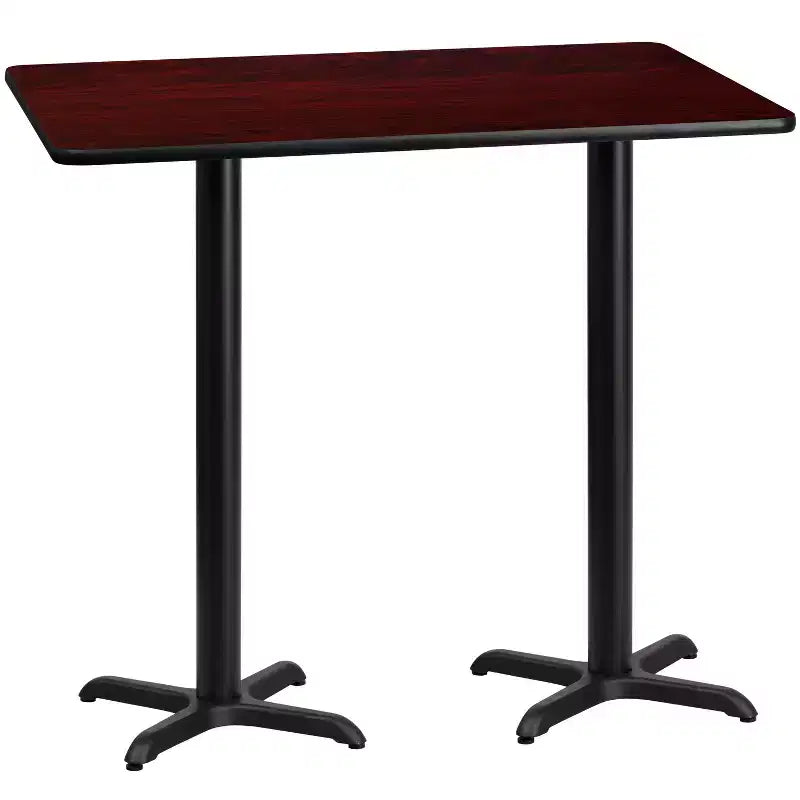 Flash Furniture 30'' x 60'' Rectangular Laminate Table Top with 22'' x 22'' Bar Height Table Bases