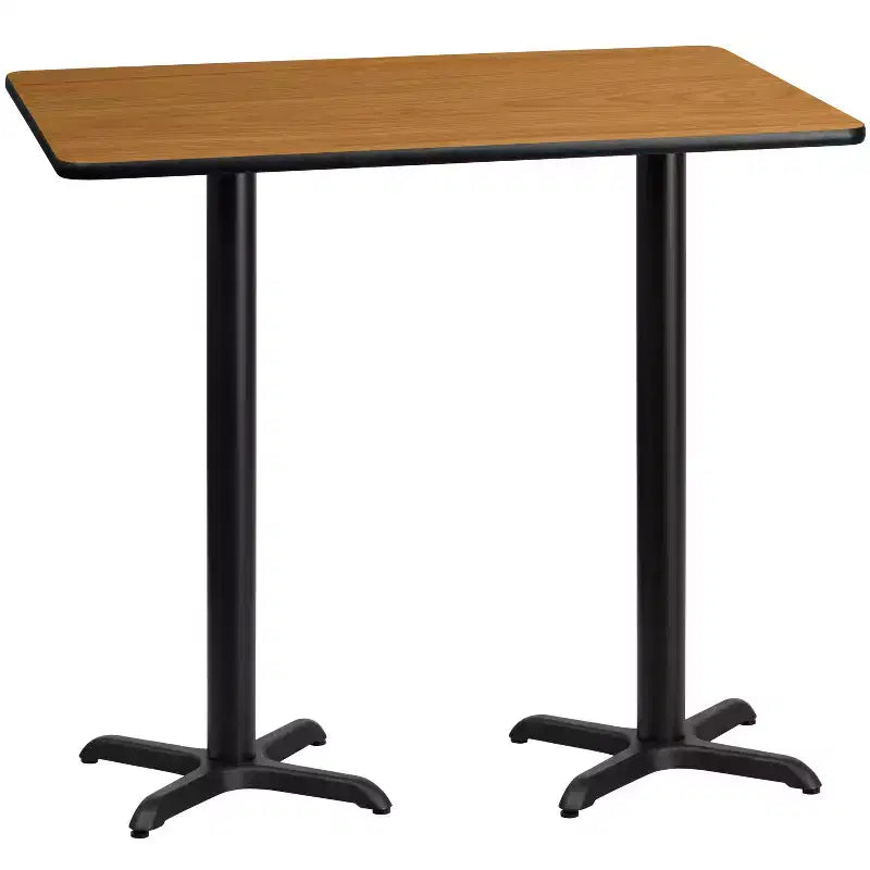 Flash Furniture 30'' x 60'' Rectangular Laminate Table Top with 22'' x 22'' Bar Height Table Bases