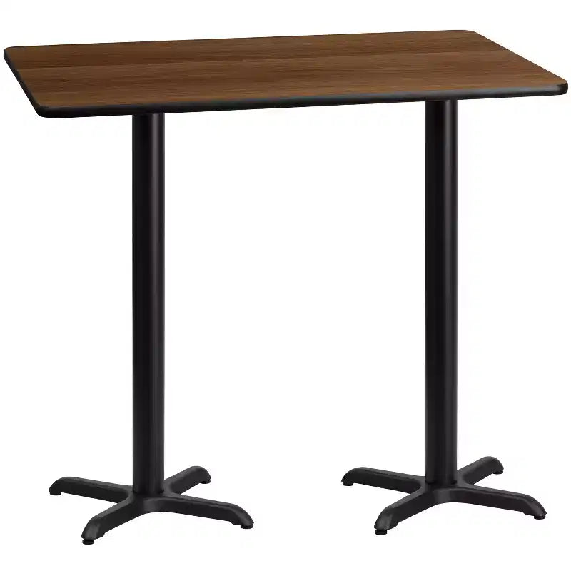 Flash Furniture 30'' x 60'' Rectangular Laminate Table Top with 22'' x 22'' Bar Height Table Bases