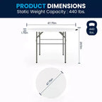 Flash Furniture Freeman 4-Foot Round Bi-Fold Granite White Plastic Banquet and Event Folding Table with Carrying Handle