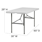 Tavolo pieghevole in plastica Flash Furniture bianco effetto granito, bi-fold, 1,5 m