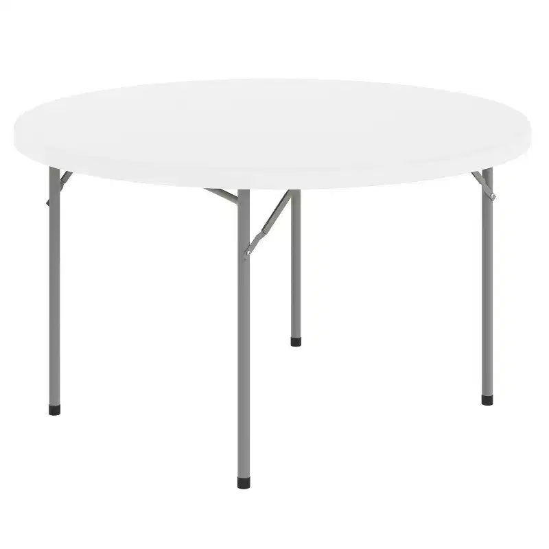 Flash Furniture 4-Foot Round Granite White Plastic Folding Table