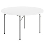 Flash Furniture 4-Foot Round Granite White Plastic Folding Table