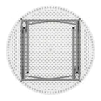 Flash Furniture Tavolo Pieghevole Rotondo da 120 cm in Plastica Bianca Effetto Granito