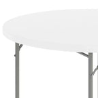 Flash Furniture Tavolo Pieghevole Rotondo da 120 cm in Plastica Bianca Effetto Granito