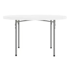 Flash Furniture Tavolo Pieghevole Rotondo da 120 cm in Plastica Bianca Effetto Granito