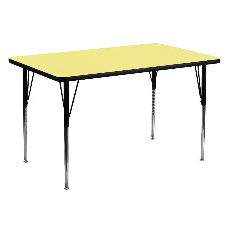 Flash Furniture 30''W x 60''L Rectangular Thermal Laminate Activity Table - Standard Height Adjustable Legs
