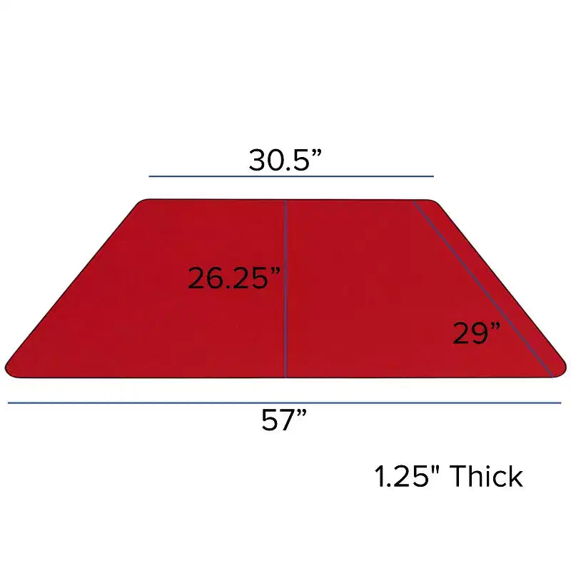 Flash Furniture Tavolo attività in laminato termico trapezoidale 29''L x 57''W - Altezza gambe regolabile standard
