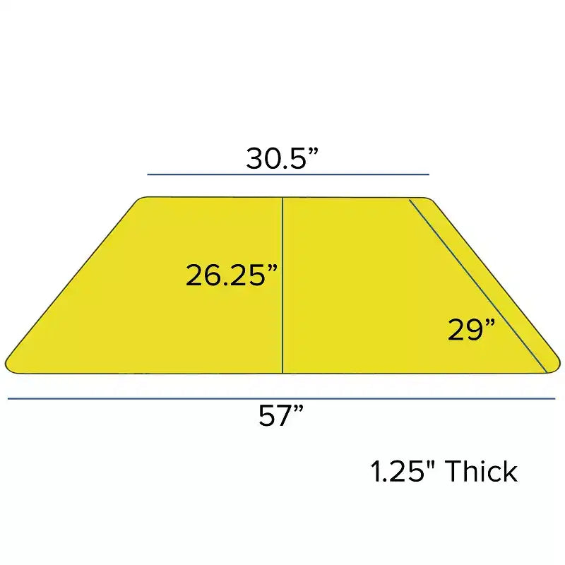Flash Furniture Tavolo attività in laminato termico trapezoidale 29''L x 57''W - Altezza gambe regolabile standard