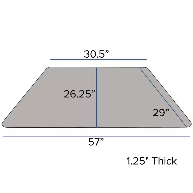 Flash Furniture Tavolo attività in laminato termico trapezoidale 29''L x 57''W - Altezza gambe regolabile standard