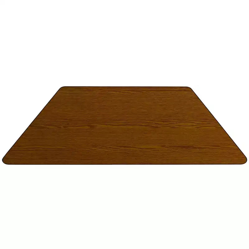Flash Furniture Tavolo attività in laminato termico trapezoidale 29''L x 57''W - Altezza gambe regolabile standard