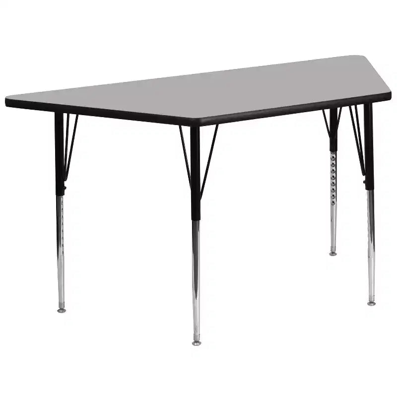 Flash Furniture Tavolo attività in laminato termico trapezoidale 29''L x 57''W - Altezza gambe regolabile standard