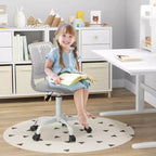 Costway Sedia Scrivania per Bambini Girevole Ergonomica in Rete Traspirante Altezza Regolabile Rosa/Blu/Turchese/Viola/Grigio/Verde Chiaro