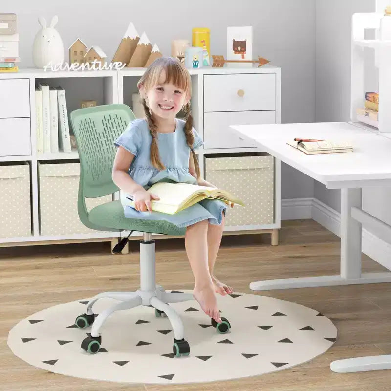 Costway Sedia Scrivania per Bambini Girevole Ergonomica in Rete Traspirante Altezza Regolabile Rosa/Blu/Turchese/Viola/Grigio/Verde Chiaro