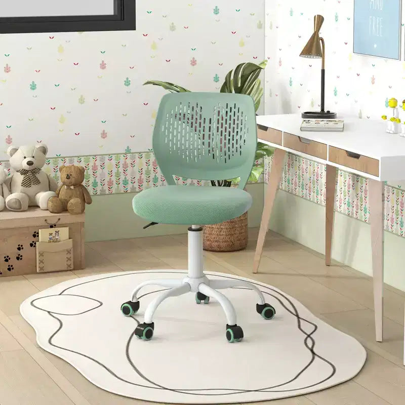 Costway Sedia Scrivania per Bambini Girevole Ergonomica in Rete Traspirante Altezza Regolabile Rosa/Blu/Turchese/Viola/Grigio/Verde Chiaro