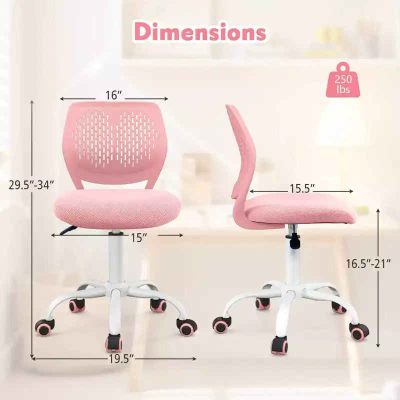 Costway Sedia Scrivania per Bambini Girevole Ergonomica in Rete Traspirante Altezza Regolabile Rosa/Blu/Turchese/Viola/Grigio/Verde Chiaro