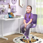 Costway Sedia Scrivania per Bambini Girevole Ergonomica in Rete Traspirante Altezza Regolabile Rosa/Blu/Turchese/Viola/Grigio/Verde Chiaro