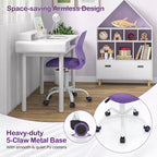 Costway Sedia Scrivania per Bambini Girevole Ergonomica in Rete Traspirante Altezza Regolabile Rosa/Blu/Turchese/Viola/Grigio/Verde Chiaro
