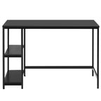Scrivania per computer Costway da 119 cm, tavolo da ufficio/studio, postazione di lavoro domestica con ripiano regolabile, nero rustico/caffè/marrone